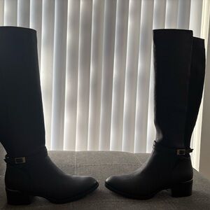 2 Kenneth Cole Black and Brown Over the Knee Boots